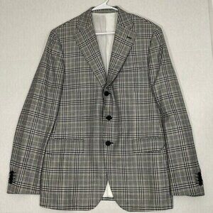 Caruso Blazer Jacket with Pockets, Lined, Wool Silk Linen blend, 52 EU, 42 US